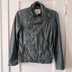 Lucky Brand Leather Jacket in Green